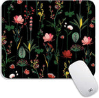 Square Mouse Pad Blooming Botanical Flowers,Personalized Premium-Textured Custom Mouse Mat Design,Washable Mousepad Cloth,Non-Slip Rubber Base Computer Mouse Pads for Wireless Mouse