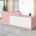 Reception Desk with Counter Modern Checkout Counter with Lockable Drawer Keyboard Tray Receptionist Desk for Office Salon Reception Table T Right 63inch/160cm
