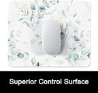 ITNRSIIET Mouse Pad with Stitched Edge Premium Textured Smooth Precise Operation Waterproof Washable Non-Slip Rubber Base Desktop Protection Mat, 10.2×8.3×0.12 inches, Leaves and Branches