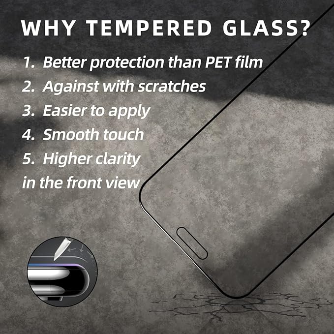 EGKimBa Privacy Screen Protector - Compatible with iPhone 16, 15, 14 Pro - 6.1 inch Gradient Colorful Electroplated Anti-Spy Anti-Blue Light Tempered Glass