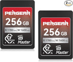 Pergear 256GB CFexpress 4.0 Type A Memory Card (2-Pack),Up to 1780MB/S Read Speeds,USB4.0(PCIe 4.0),Raw,8K 30P Record,Compatible for Sony Camera,ILME-FX3,ILME-FX6,ILME-FX30(Black Silver Master Series)