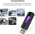 Aiibe 10 Pack 64GB Flash Drive USB Drive 64GB USB Flash Drives Thumb Drives USB 2.0 Memory Stick Bulk (64 GB, 10 Pack, 5 Mixed Colors)