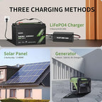 OKMO 12V 100Ah LiFePO4 Battery(2 Pack), Lithium Battery 100A BMS, 10 Years Lifetime 15000+ Deep Cycles,for Marine, RV, Trolling Motor, Boat, Camper, Solar Home Iron Phosphate