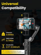 Smartphone Gimbal Stabilizer for iPhone 15 Pro Max Android Phone with Extension Rod 3-Axis Phone Gimbal Stabilizer with Follow Focus for Vlogging TikTok YouTube(Smart XE Combo1)