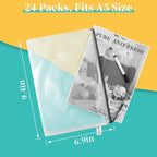 A5 Mesh Zipper Pouch, 24 Pack 9.4" x 6.9" Plastic Zipper Pouches for Organizing, Multipurpose Waterproof Zipper Bags for Travel Office Home Storage, Black