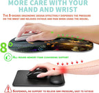 Ergonomic Mouse Pad Wrist Support with Memory Foam Massage Bulge, Carpal Tunnel Pain Relief Mousepad Wrist Rest for Mouse(12x8 inch, Midnight Forest)