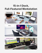 Belkin 15-in-1 Universal Triple Display DisplayLink Docking Station Hub w/ 3 HDMI Ports, 2 DisplayPorts for Triple 4K Display w/ 85W PD, Gigabit Ethernet, 3.5mm Mic/Speaker, 1 USB-C, & 5 USB-A Ports