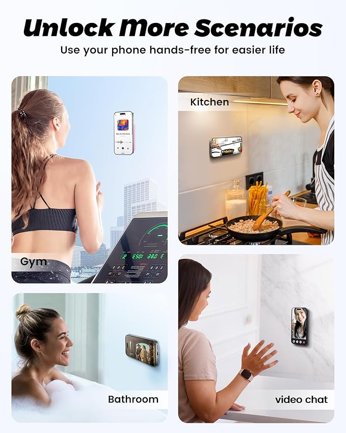 amBand Silicone Suction Phone Mount Trendy Stocking Stuffers for Women Mom, Detachable Sticky Holder for iPhone Cute Stylish Preppy Stuff for Selfie/Yoga/Dance, Lilac Purple