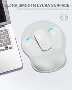 Ergonomic Mouse Pad Wrist Support, Comfortable Mouse Pad Wrist Rest, Relieve Wrist Pain Gel Mouse pad, Non-Slip Rubber Base Mousepad for Laptop, Computer, Prefect for Office(Light Gray