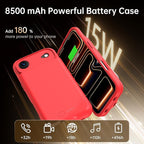 GIN FOXI Battery Case for iPhone 17 AIR, Charging Case Charger 8500mAh Ultra-Slim Lightweight Powerful Battery Pack 15W Fast Rechargeable Anti-Fall TPU Juice Box for iPhone 17 AIR (6.5") Red