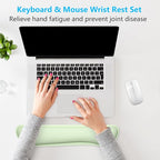 Dapesuom Enlarge Keyboard Wrist Rest, Memory Foam Keyboard Wrist Cushion for Computer Desk Mats Support, Typing Pain Relief Ergonomic Mouse Pad Rests with Non-Slip Base for Gaming, Laptop, Lake Green