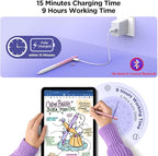 Stylus Pen for iPad 2018-2025, 15Mins Fast Charge for Apple Pencil, Palm Rejection, Compatible with iPad 10/9/8/7/6, iPad Pro 12.9"/11"/13" M4, iPad mini 6/5, iPad Air 5/4/3/11"-13" M2