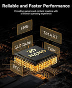 ORICO 512GB NVMe SSD PCIe 4.0- Up to 7200MB/s, M.2 2280 PCIe 4.0X4 Internal Solid State Drive, Fast Heat Dissipation, Compatible with macOS Windows for Gamers and Creators-e7400