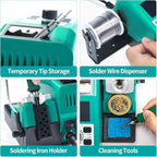 YIHUA 982 Precision Soldering Iron Station Kit with Digital LCD Display, 210 Soldering Tip Cartridge Compatible, Solder Wire Dispenser and, 4 Memory Channels, Auto Shutdown, Rapid Heating