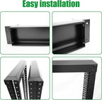 42U Server Rack/4-Post 19in Network Rack/Open Frame Rack with Wheels, Heavy-Duty Frame Cabinet/Adjustable Depth 15.75-13.75in GLOBALRACK，(4POST-600-42U)
