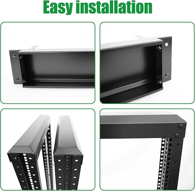 27U Server Rack/4-Post 19in Network Rack/Open Frame Rack with Wheels, Heavy-Duty Frame Cabinet/Adjustable Depth 24-22in GLOBALRACK(4POST-800-27U)