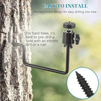 Trail Camera Mount, 4 Pcs Trail Camera Holder with 1/4 in Screw,Hunting Accessories,360° Adjustable Tree Screw Mounting Bracket for Game Cameras, Solar Panels, etc, Easy to Install & Heavy Duty