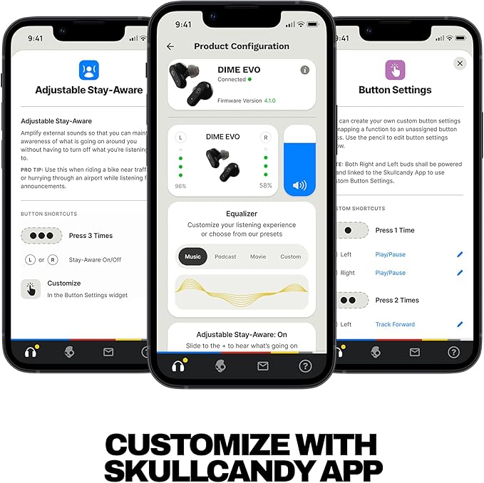 Skullcandy Dime Evo Wireless Earbuds, Bluetooth Headphones, Noise Isolating Fit, Up to 36 Hours Battery, Microphone for iPhone Android, Easy Carry with Clip-Anywhere Case - Realtree Edge Colors White
