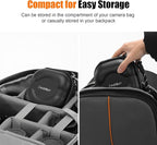 Cwatcun Hard Shell Lens Filter Case, Camera Filter Case for 7 Filters Up to 100mm with Hand Strap, Dustproof & Waterproof Camera Lens Filter Storage Case for ND UV CPL Filter Pouch