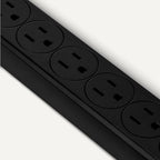 Amazon Basics Rectangle 6-Outlet, 600 Joule Surge Protector Power Strip, 2ft, Black, Small, 2-Pack