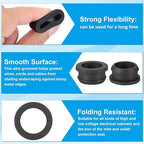 PATIKIL 24mm / 15/16 Inch Drill Hole,3/4 Inch ID Rubber Grommets, 3Pcs Top Hat Grommet for Wiring Eyelet Ring Gasket Automotive Firewall Cable Hole Plugs Wires Protection, Black