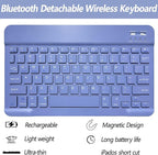 Keyboard Case for iPad 11th 10th Generation - iPad 10th Generation Case with Detachable Wireless Keyboard - Smart Folio Cover with Pencil Holder for 11-inch A16 2025 10.9-inch 2022, Purple