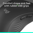 Logitech Left Handed Wireless Mouse Signature M650 L Full Size - 2 Year Battery, Silent Clicks, Customizable Buttons, Bluetooth, PC/Mac/Chromebook - Graphite, Large