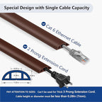 Brown PVC Floor Cord Cover - 4ft, Cord Protector, Wide Cavity W0.47 x H0.28