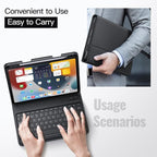 JETech Keyboard Case for iPad Air 11-Inch M3/M2 (2025/2024), iPad Air 5th/4th (10.9-Inch 2022/2020) with Pencil Holder, Magnetic Detachable Bluetooth Keyboard, TPU Back Stand Cover (Black)