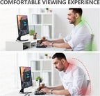 TAVR Furniture Dual Monitor Stand Riser, Computer Monitor Stands for 2 Monitors, Extra Long Multifunctional Desktop Organizer Riser for Computer, Laptop, PC, Printer, TV, Max 43.3" Length, White
