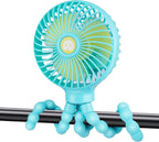 Portable Stroller Fan Personal rechargeable USB Fans With 5200mAh 3 Speeds Battery Small Baby Car Seat Mini Handheld Clip On Fan for Pram Crib Bike Treadmill Outdoor Camping Travel and Student Desk