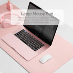 YSAGi Multifunctional Office Desk Pad, Ultra Thin Waterproof PU Leather Desk Mat, Dual Use Desk Writing Mat for Office/Home (35.4" x 17", Pink)