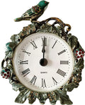 Decorative Mini Table Clock, Vintage Metal Silent Analog Quartz Battery Operated Table Top Clock for Living Room Decor Shelf