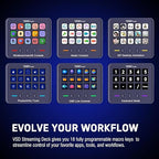 VSDINSIDE Macro Keypad, Stream Controller Deck Gaming Streaming Shortcut Keyboard, 18 Programmable Keys Customizable Visual AI Pad USB Soundboard for OBS, YouTube, Desk Office Setup, Laptop, PC, Mac