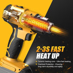 LIVOWALNY Cordless Heat Gun Compatible with Dewalt 20v Battery, 350W Fast Heating Soldering Hot Air Gun 122℉-1022℉ Variable Temperature Control with 5 Nozzles for DIY Craft, Shrink Tubing (No Battery)