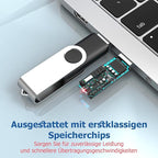 Flash Drives 64GB 10 Pack, Wooolken USB 2.0 Thumb Drives with Keychains Memory Stick USB Drive Pendrive for PC Laptop Computer (Mixcolors)