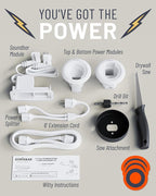 ECHOGEAR in Wall Cable Management Kit for TV & Soundbar - Cord Concealer & Power Kit - Powers Devices & Hides All Cables - Comes with Circle Saw Drilling Attachment & Drywall Hand Saw