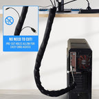Large Cable Management Box, Cord Organizer Box to Hide Power Strip, Extension Cord, Surge Protector | Cord Hider Safe Box for Desk Organizers, Gaming PC, Computer, TV | White, Black Edition by Tokye®