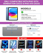 typecase Touch iPad 10th Generation Case with Keyboard (10.9", 2022) and iPad A16 (11th Gen, 2025) – 360° Rotatable, 11-Color Backlit, Multi-Touch Trackpad, Thin & Light (Light Purple)