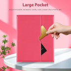 DTTO for iPad 11th (A16)/ 10th Generation Case with Keyboard (2025/2022), 7 Colors Backlit Wireless Detachable Keyboard Leather Folio Cover with Pencil Holder & Pocket, Rose Red A2