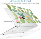 MEEgoodo for MacBook Air 13.3 inch Case 2021 2020 2019 2018 A2337 M1 A2179 A1932, Laptop Shell for MacBook Air M1 with Keyboard Webcam Cover & Trackpad Film & Type C Adapter,Smiley Cactus