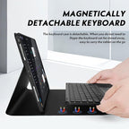 Keyboard Case for iPad Pro 12.9 Inch 2017/2015 (1st & 2nd Generation), 7 Color Backlit, Multi-Touch Trackpad, Detachable Wireless with Pencil Holder Stand Folio Keyboard Cover, Black