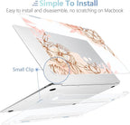 MEEgoodo for MacBook Air 13.3 inch Case 2021 2020 2019 2018 A2337 M1 A2179 A1932,Clear Case for MacBook Air M1, Laptop Shell with Keyboard Webcam Cover & Trackpad Film & Type C Adapter,Floral Elements