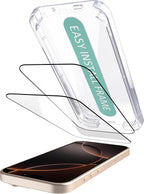 Smartish® iPhone 16 Pro Screen Protector - 2-Pack Tempered Glass Screen Protectors - Tuff Sheet - 9H Easy Install Frame [Scratch Resistant] Case-Friendly- Dynamic Island for Apple iPhone 16 Pro