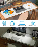 Extra Large Desk pad, Leather Desk Pad Protector,Office Desk Mat,Mouse Pad, Non-Slip Desk Blotter, Laptop Desk Pad, Waterproof Desk Writing Pad for Office&Home (Ivory White, 55" x 17")