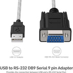 SABRENT USB to RS-232 DB9 Serial 9 pin Adapter Prolific PL2303 1-ft [SBT-USC1K]