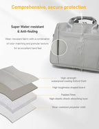 13-14 Inch Laptop Shoulder Bag Business Briefcase Water Resistant Computer Messenger Bags Compatible with MacBook Pro 14, MacBook Air 13 M4, HP, Dell, ASUS Notebook, Grey