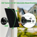Zivif 4W Solar Panel for Security Camera, Solar Panel Charger with USB-C & Micro USB Ports, Compatible with Rechargeable Battery Camera, 360° Adjustable Mount