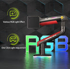 RGB Gaming Monitor-Arm for Flat/Ultrawide/Curved Monitors 32 to 60 inch, Heavy Duty Stand Load up to 20 kg, VESA 75/100 mm Monitor-Mount L50
