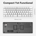 Wireless Ergonomic Split Mechanical Keyboard with Wrist Rest- Tactile, RGB, Foam, Hot-Swappable, Compact 60% Layout, Palm Rest, Programmable for Mac & Windows, PBT Keycaps